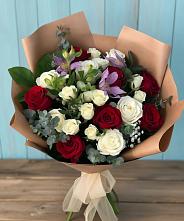 Букет цветов из:  Розы и Альстромерии в Посёлок санатория «Подмосковье»