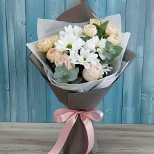 Букет цветов из:  Хризантемы и Розы в Посёлок санатория «Подмосковье»