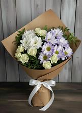 Букет цветов из:  Хризантемы и Розы в Посёлок санатория «Подмосковье»