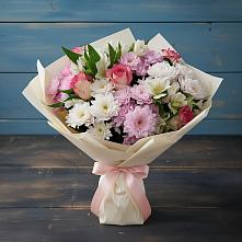 Букет цветов из:  Хризантемы, Альстромерии и Розы в Посёлок санатория «Подмосковье»