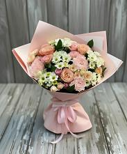 Букет цветов из:  Гвоздики, Розы и Хризантемы в Посёлок санатория «Подмосковье»