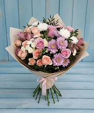 Букет цветов из:  Хризантемы, Розы и Альстромерии #REPLACE_PRED# Посёлок санатория «Подмосковье»