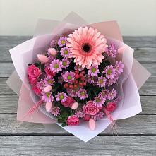 Букет цветов из:  Розы, Герберы и Хризантемы в Посёлок санатория «Подмосковье»