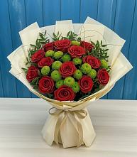 Букет цветов из:  Розы и Хризантемы в Посёлок санатория «Подмосковье»